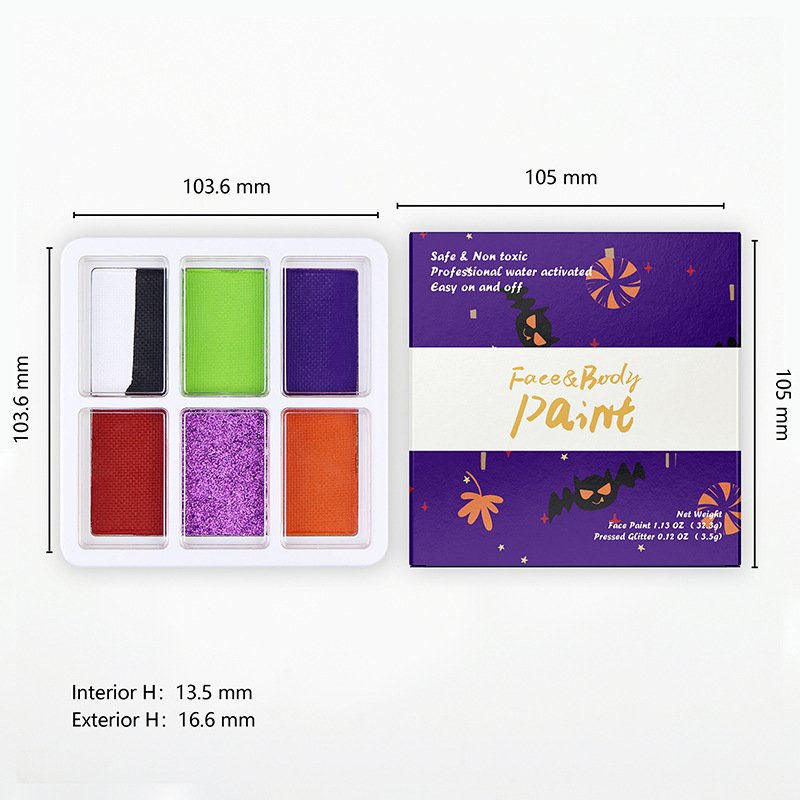 6 Colors Water-based Face Body Paint Palette Non Toxic Makeup Palette ...